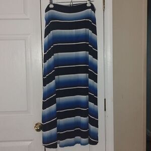 Merona  blue white maxi skirt summer cruise beach  Sz XL